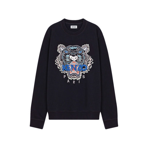 KENZO/高田賢三【22春夏新款】男士棉質(zhì)圓領(lǐng)長(zhǎng)袖衛(wèi)衣運(yùn)動(dòng)衫虎頭刺繡 5SW123 4XL