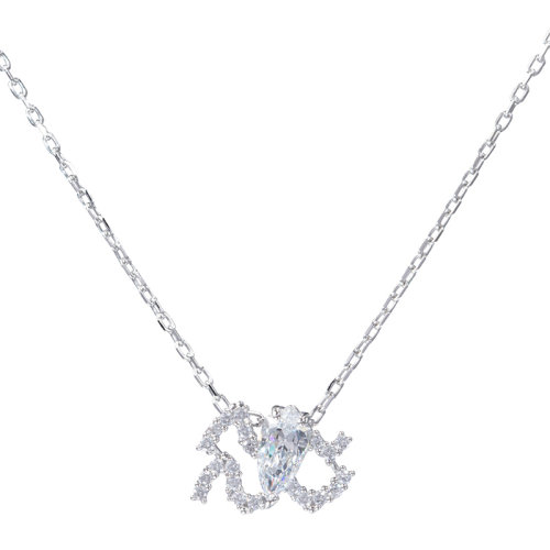 Swarovski/施華洛世奇 ZODIAC II 女士鍍白金色仿水晶石十二星座鎖骨鏈吊墜項(xiàng)鏈