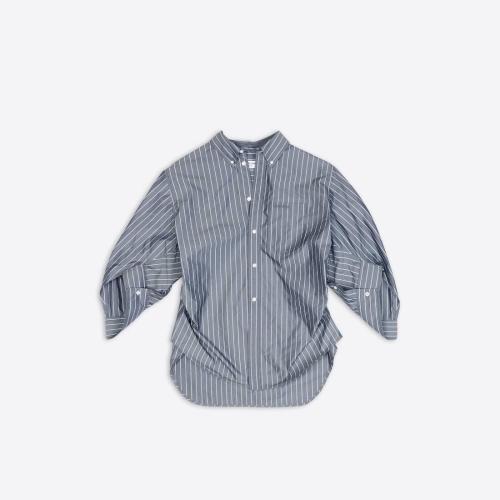  BALENCIAGA巴黎世家 22年春夏 女士 短袖襯衫 Womens Bb Corp Swing Twisted Shirt in Black 6