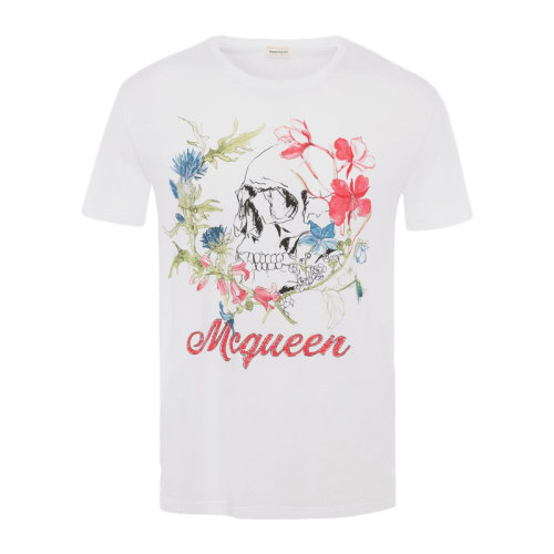 ALEXANDER MCQUEEN 亞歷山大麥昆 男士 服裝 21春夏 圓領(lǐng)字母LOGO印花棉質(zhì)T恤 男士短袖T恤