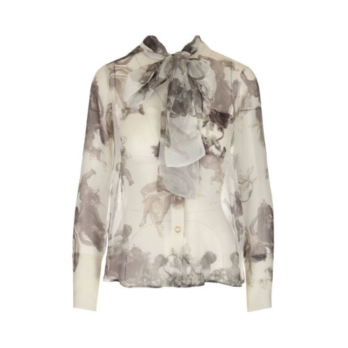 BURBERRY/博柏利  巴寶莉女裝 女士混色絲質(zhì)時(shí)尚百搭長(zhǎng)袖襯衫 80252271