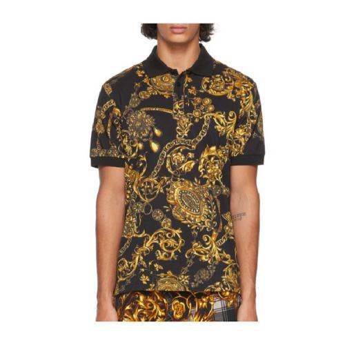  VERSACE JEANS COUTURE 男士花色棉質(zhì)短袖polo衫 E71GAG6S0-EJS014-EG89 PLFSX