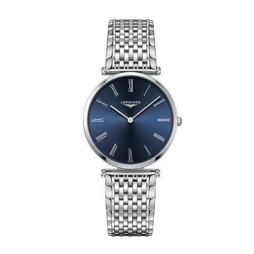 LONGINES/浪琴 嘉嵐系列 石英表鋼鏈藍(lán)色表盤男表36毫米L4.755.4.94.6