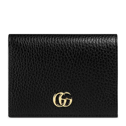 GUCCI/古馳 女士黑色皮革雙G標(biāo)識錢包卡包零錢包女包 456126-CAO0G-1000