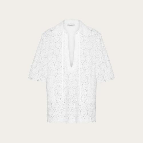  VALENTINO華倫天奴 22年秋冬 男士 短袖襯衫 CHEMISE TUNIQUE EN MACRAMé XV3AAC4081P0BO