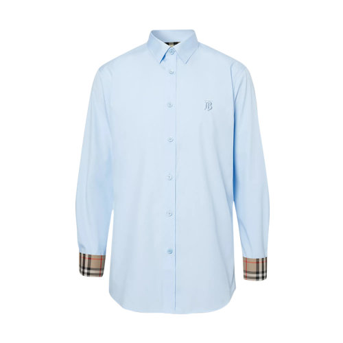 BURBERRY/博柏利 經(jīng)典剪裁專屬標(biāo)識(shí)圖案棉質(zhì)牛津男士長(zhǎng)袖襯衫8024515