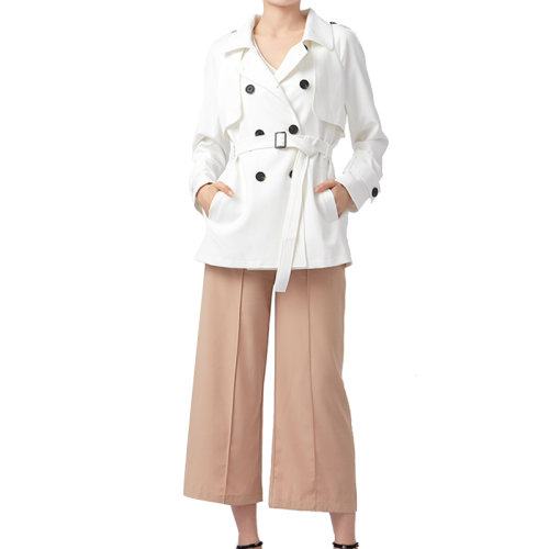 GeleiStory/GeleiStory  春季新款小個子休閑百搭通勤氣質(zhì)中長款插肩袖顯瘦風(fēng)衣     女裝＞女士外套＞女士風(fēng)衣