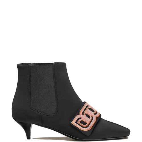 HERMES/愛(ài)馬仕 22年秋冬新款 Darling系列 女士黑色科技帆布飾水鉆錨鏈踝靴H212021Z01360