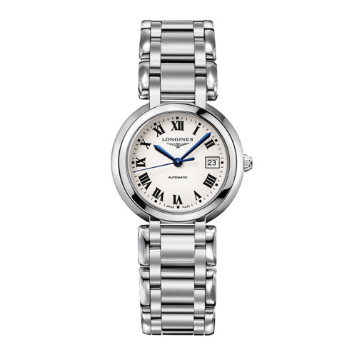 LONGINES/浪琴 心月系列自動(dòng)機(jī)械精鋼女士銀色腕表30毫米 L8.113.4.71.6