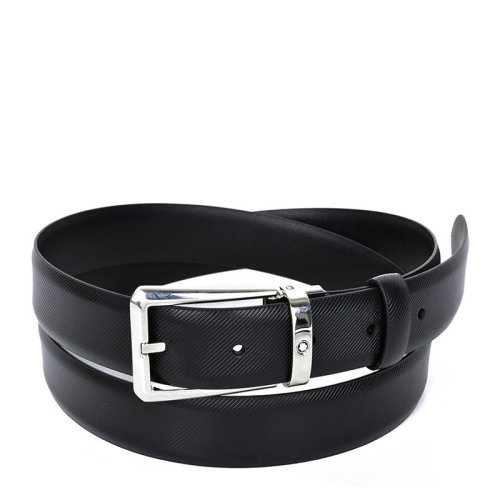 MontBlanc/萬寶龍 男士經(jīng)典黑色卡扣腰帶皮帶 123896