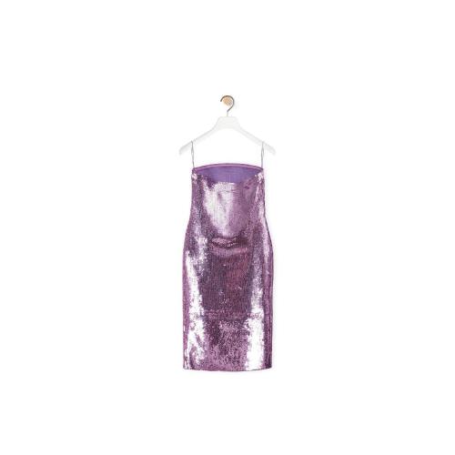  LOEWE羅意威 22年秋冬 女士 連衣裙 Sequin bustier midi dress in viscose S616Y15K12-6120