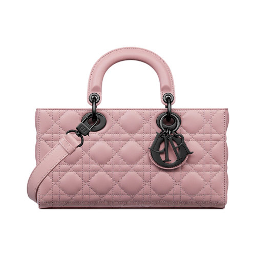 DIOR/迪奧 23新款 LADY D-JOY系列 女士復古粉色小羊皮配釕飾面金屬吊飾調(diào)節(jié)拆卸皮革鏈條肩帶單肩斜挎手提包M0540BNGE_M77P