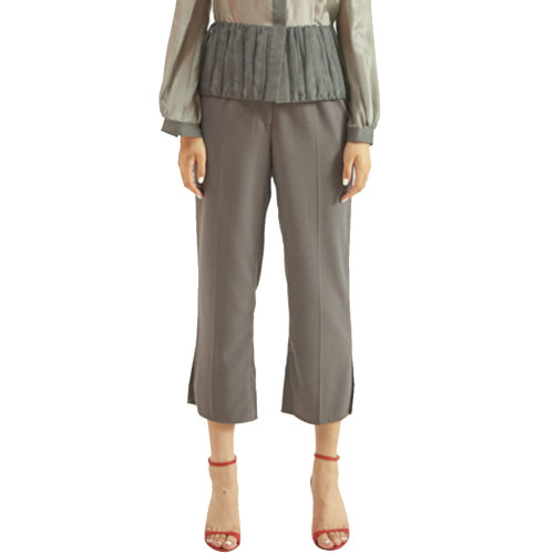 19年秋冬款nisiss/怡夕羊毛薄款微收腳長(zhǎng)褲女士休閑褲N163XP07