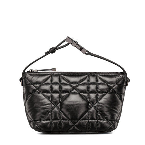 DIOR/迪奧 22春夏新款DIORTRAVEL NOMAD系列 女士小號黑色超大藤格紋牛皮革拉鏈開合手提手拿包S5553BMIG_M900