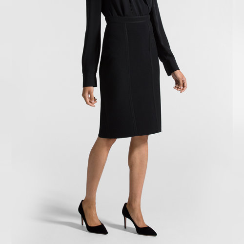 St.John/盛薔時尚斜紋針織修身拼接女士半身裙K72X001