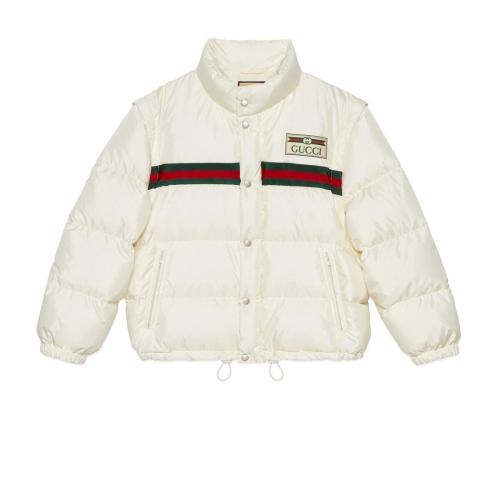  GUCCI古馳 女士 飾條紋織帶尼龍夾棉飛行員夾克 683216 Z8AQX 9133