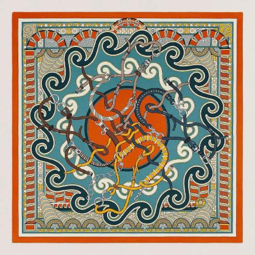  HERMES愛馬仕 22年秋冬 女士 披肩 Chale 140 Harnais en Rosace H243853S 19