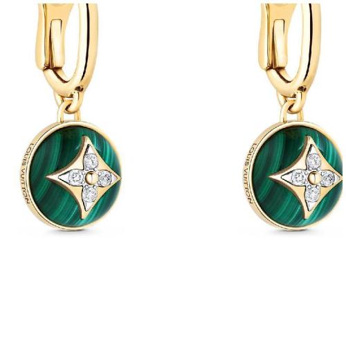  LV路易威登 22年春夏 女士 耳環(huán) B Blossom1*w*8K金 孔雀石鉆石 耳墜 Q96948 預(yù)定商品2-8周發(fā)貨