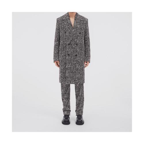 BV葆蝶家 22年秋冬 男士 大衣 manteau en laine moulinee a chevrons 716587V2CH02133