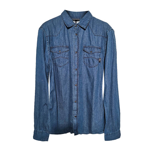 Emporio Armani/安普里奧阿瑪尼 藍(lán)色牛仔男士長袖襯衫