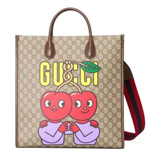  GUCCI古馳 22年秋冬 男士 Gucci櫻桃印花中號(hào)托特包 703264 U2QAG 8839