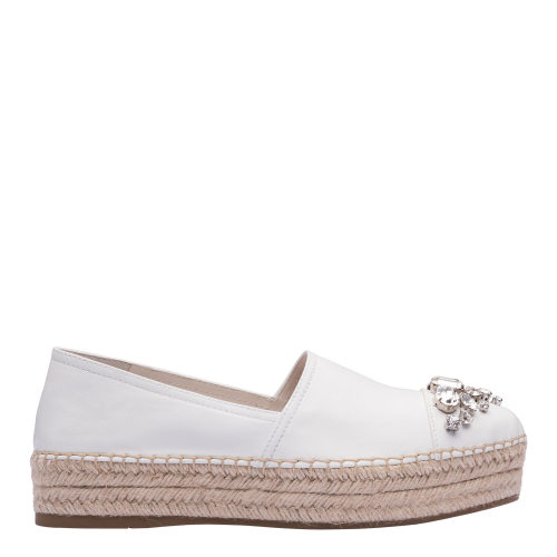 Miu Miu/繆繆 女士鞋頭仿水晶飾皮革厚底草編鞋 5S9788_Y5A_F0009_F_030