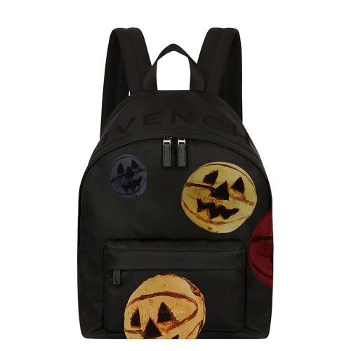 Givenchy/紀(jì)梵希 2022年新款Essentiel U系列 男女通用黑色尼龍Josh Smith聯(lián)名陶瓷印花背包雙肩包BK508HK1K1-001