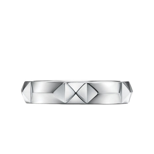 Tiffany & Co./蒂芙尼 True系列 950鉑金斜邊設(shè)計(jì)4mm寬簡(jiǎn)約戒指婚戒GRP11959