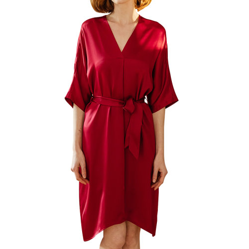 GeleiStory/GeleiStory 回歸生活取悅自己休閑居家系列真絲中袖睡裙 奢華精致睡衣 女裝＞女士睡衣/家居服＞女睡衣/家居服