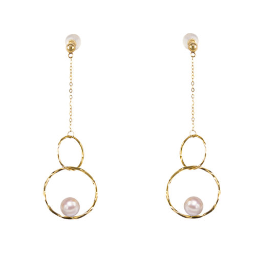 zhuella/珠艾樂 永恒無限系列 日本akoya海水珠18k金無限符號耳環(huán)