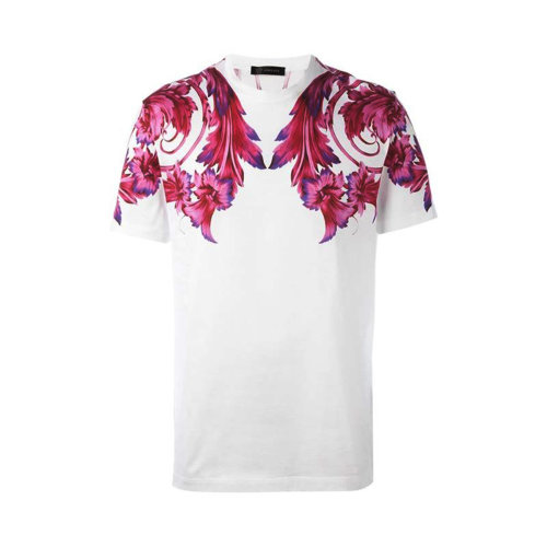 VERSACE/范思哲 男士白色棉質(zhì)印花圓領(lǐng)短袖上衣T恤 A68988-A218545-A72B