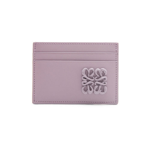 LOEWE/羅意威 23春夏新款 Anagram系列 女士淡紫紅色釉緞面小牛皮飾有同色系標(biāo)志卡包C794322X01-4534