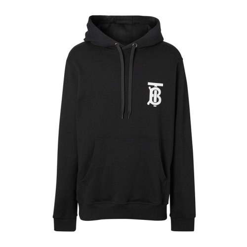 Burberry 博柏利 女士 服裝 黑色TB刺繡休閑寬松連帽衛(wèi)衣 女衛(wèi)衣