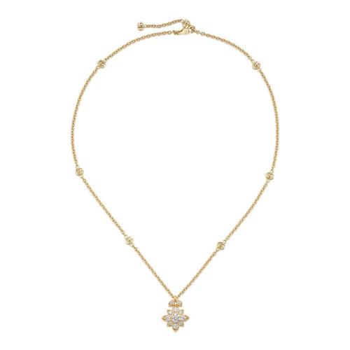  GUCCI古馳 22年秋冬 女士 Flora系列飾雙G 18K黃金項(xiàng)鏈 703649 J8540 8000