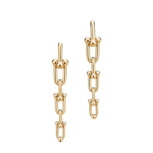 Tiffany & Co./蒂芙尼 經典HardWear系列 18K金黃金鏈環(huán)耳環(huán)38087932