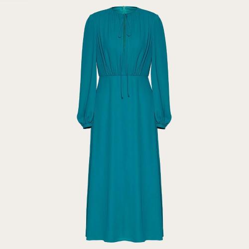  VALENTINO華倫天奴 22年秋冬 女士 連衣裙 ROBE MI-LONGUE EN GEORGETTE XB0VAYV51MHPV2