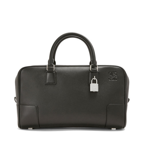 LOEWE/羅意威 22春夏新款A(yù)mazona 28系列 女士黑色納帕小牛皮銀色掛鎖裝飾單肩斜挎手提包0010640811