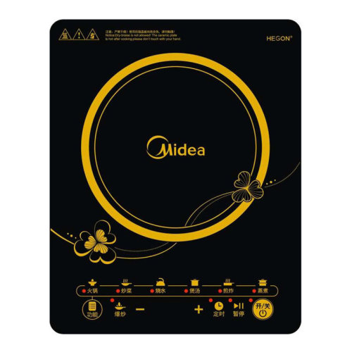Midea/美的電磁爐家用2100W大火力漢森高強(qiáng)面板電磁灶智能定時(shí)C21-RT2160（附炒鍋+湯鍋）