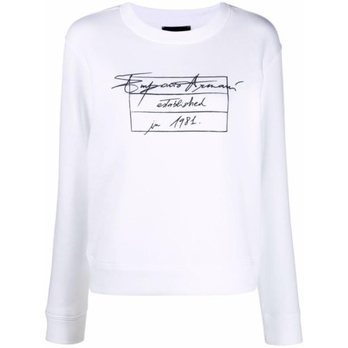  Emporio Armani/安普里奧阿瑪尼 女士白色棉質(zhì)衛(wèi)衣 6K2M7R 2JRGZ 0100 PLFSX