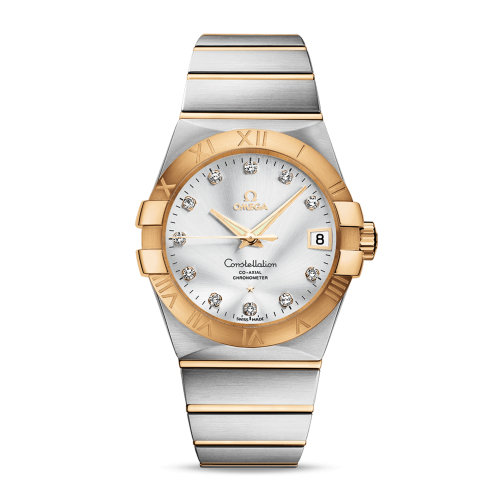 OMEGA/歐米茄 星座系列 精鋼 18K金 鉆石刻度 自動(dòng)機(jī)械 男士腕表 123.20.38.21.52.002