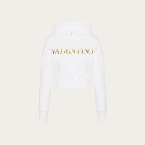  VALENTINO華倫天奴 22年秋冬 女士 衛(wèi)衣 SWEAT a CAPUCHE EN JERSEY BRODé 1B3MF18V7CK0BO