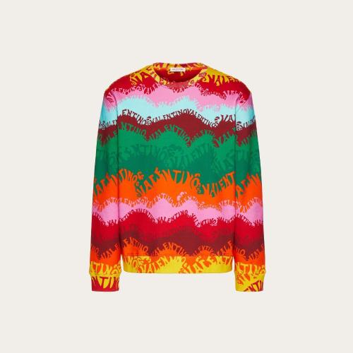  VALENTINO華倫天奴 22年秋冬 男士 長袖T恤 SWEAT-SHIRT RAS-DU-COU EN COTON a IMPRIMé VALE