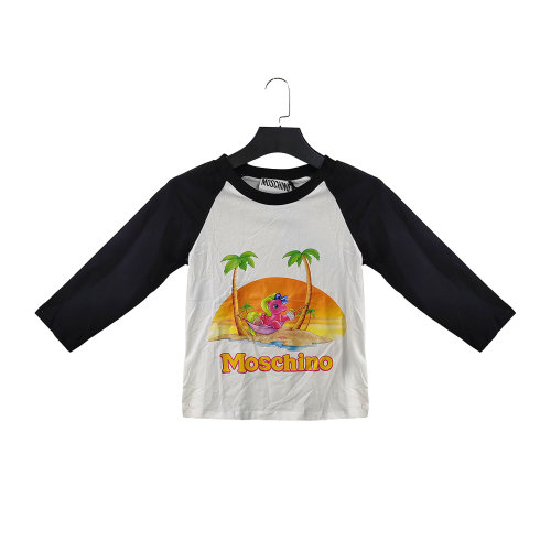 MOSCHINO/莫斯奇諾拼色女士短袖T恤3XA079940401001