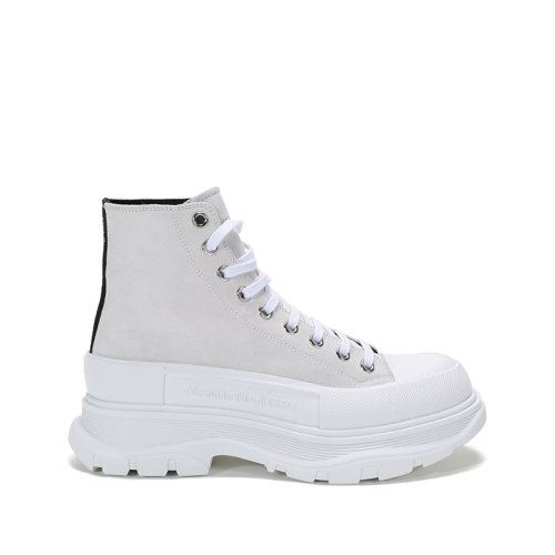 Alexander McQueen/亞歷山大麥昆 2021款 男士絨面皮革系帶厚底靴子短靴 627206 WHBGU