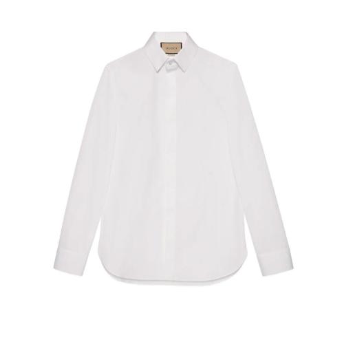  GUCCI古馳 22年秋冬 男士 飾雙G棉府綢襯衫 699561 ZAJOL 9000