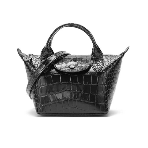 Longchamp/瓏驤  女士LE PLIAGE CUIR系列迷你款牛皮手提單肩斜挎包餃子包 1500 HVC