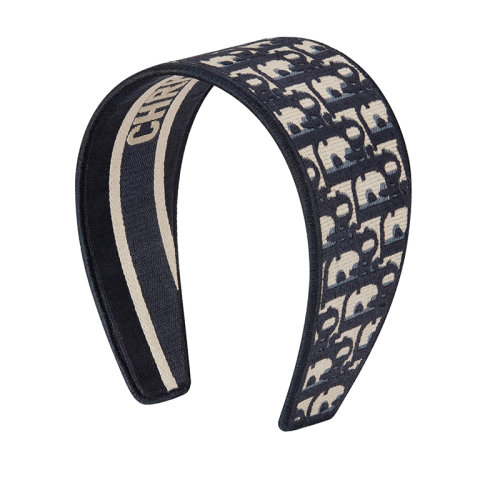 DIOR/迪奧 女士海軍藍(lán)色老花圖案純棉發(fā)帶12DOB986X135_C540