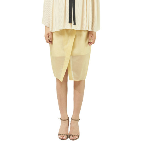 nisiss/怡夕拼接腰頭交疊包裹半裙女士半身裙