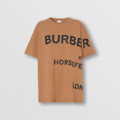  BURBERRY 22年秋冬 女士 Horseferry 印花棉質(zhì)寬松 T 恤衫 80489271