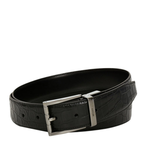 BALLY/巴利 男士經(jīng)典黑色皮革商務(wù)休閑針扣式腰帶皮帶 6223978